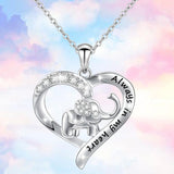 Elephant necklace personalized letter necklace