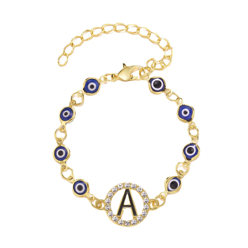 Blue Eyes Alloy Adjustable Bracelet