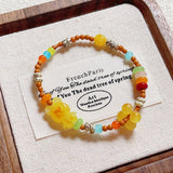 Natural Beeswax Love Bear Agate Bracelet