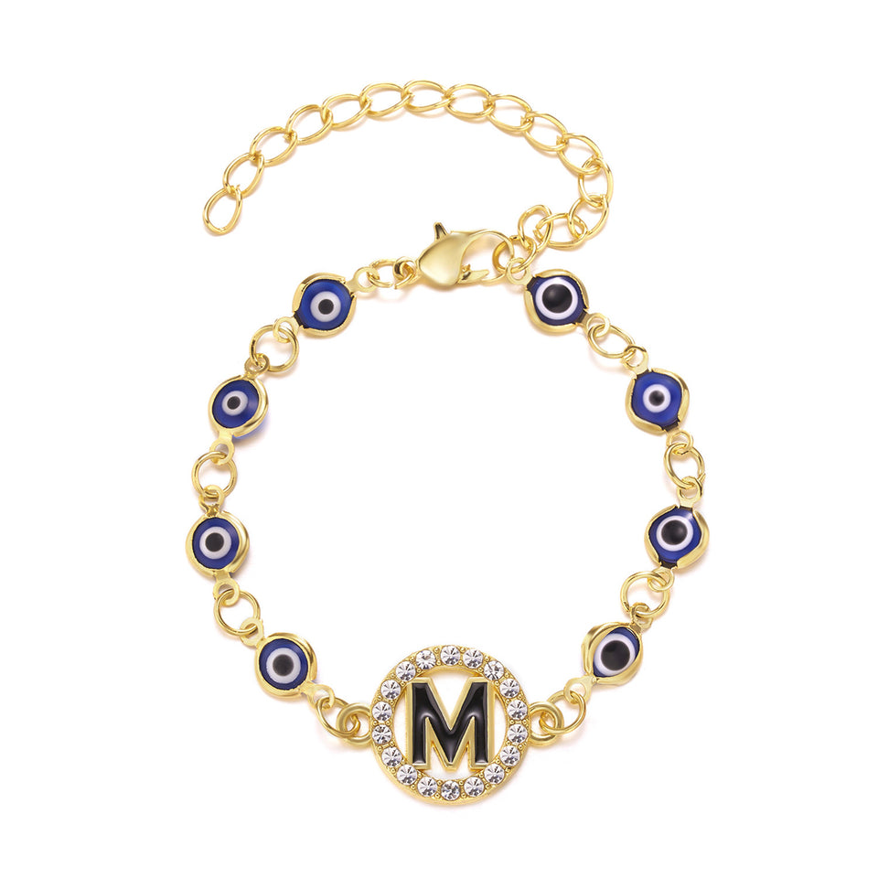 Blue Eyes Alloy Adjustable Bracelet