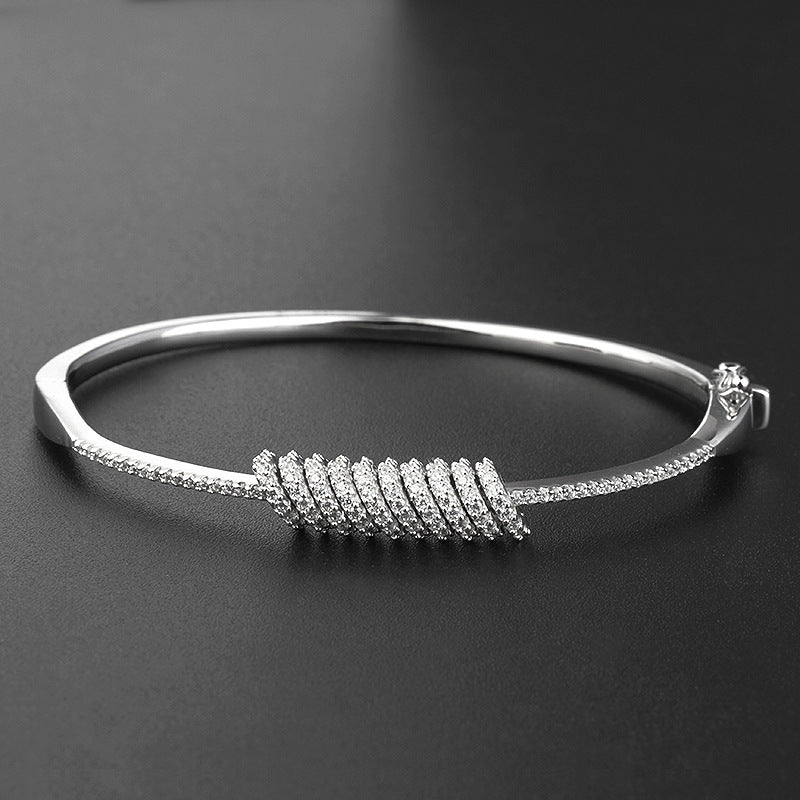 925 Silver 5A Full Diamond Gold Plated Bracelet