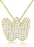 Brass Zircon Balloon English Letter Necklace