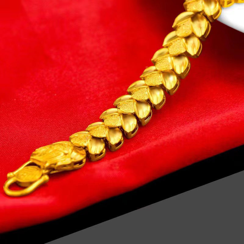 Domineering Dragon Placer Gold Bracelet Men's Paperback Buckle