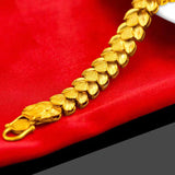 Domineering Dragon Placer Gold Bracelet Men's Paperback Buckle