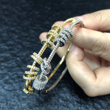 925 Silver 5A Full Diamond Gold Plated Bracelet