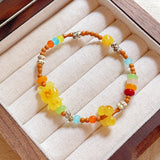 Natural Beeswax Love Bear Agate Bracelet