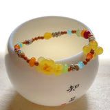 Natural Beeswax Love Bear Agate Bracelet