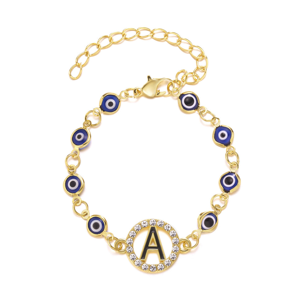 Blue Eyes Alloy Adjustable Bracelet