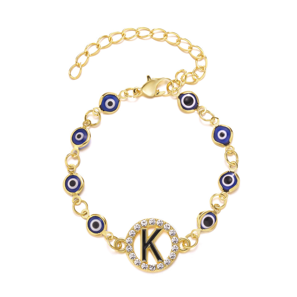 Blue Eyes Alloy Adjustable Bracelet