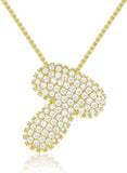 Brass Zircon Balloon English Letter Necklace
