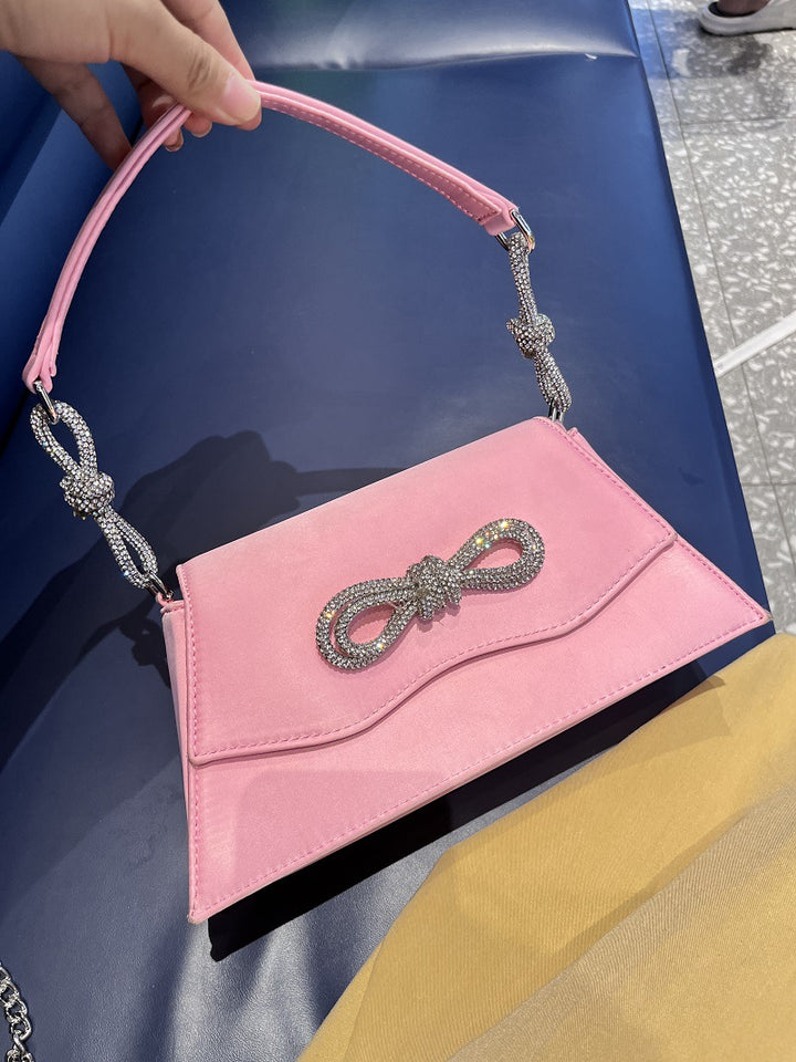 Diamond Bow Carrying Women's Underarm Shoulder Bag