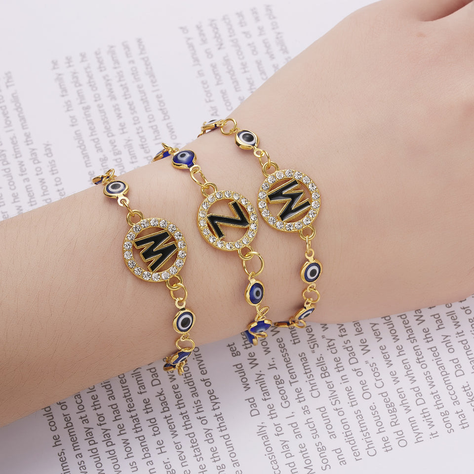 Blue Eyes Alloy Adjustable Bracelet