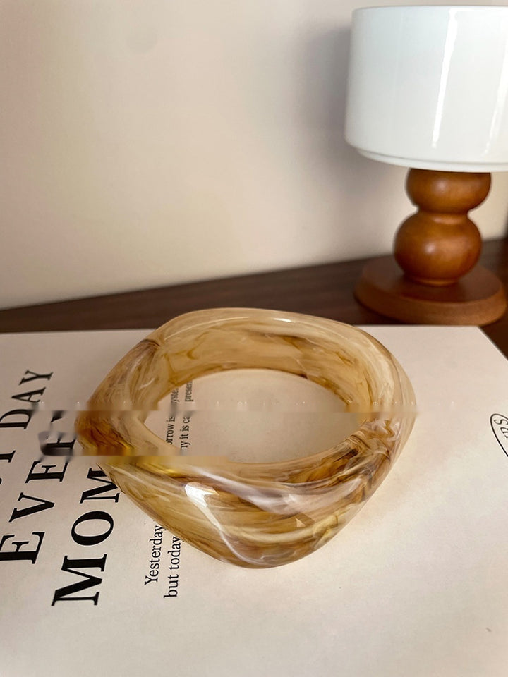 Irregular Wide-brimmed Acrylic Acetate Bracelet For Women