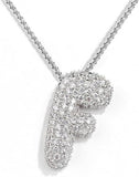 Brass Zircon Balloon English Letter Necklace