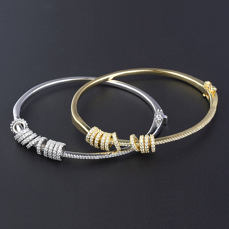925 Silver 5A Full Diamond Gold Plated Bracelet