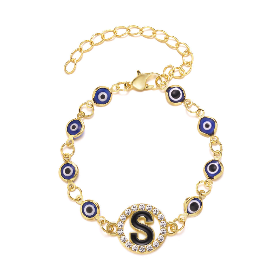 Blue Eyes Alloy Adjustable Bracelet