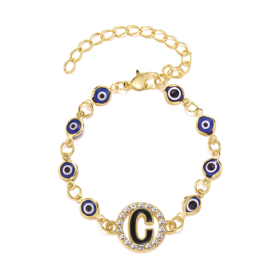 Blue Eyes Alloy Adjustable Bracelet