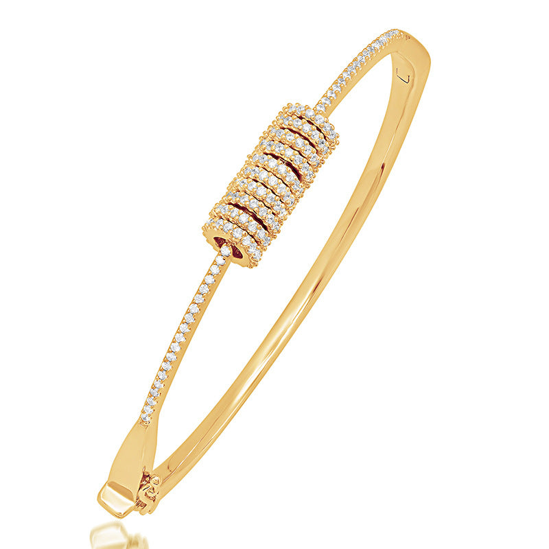 925 Silver 5A Full Diamond Gold Plated Bracelet