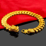 Domineering Dragon Placer Gold Bracelet Men's Paperback Buckle