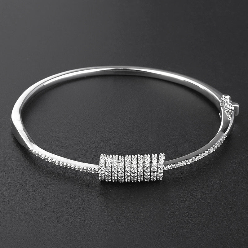 925 Silver 5A Full Diamond Gold Plated Bracelet
