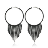 Women's Fashion Tassel Rhinestone Claw Chain Full Diamond Earrings