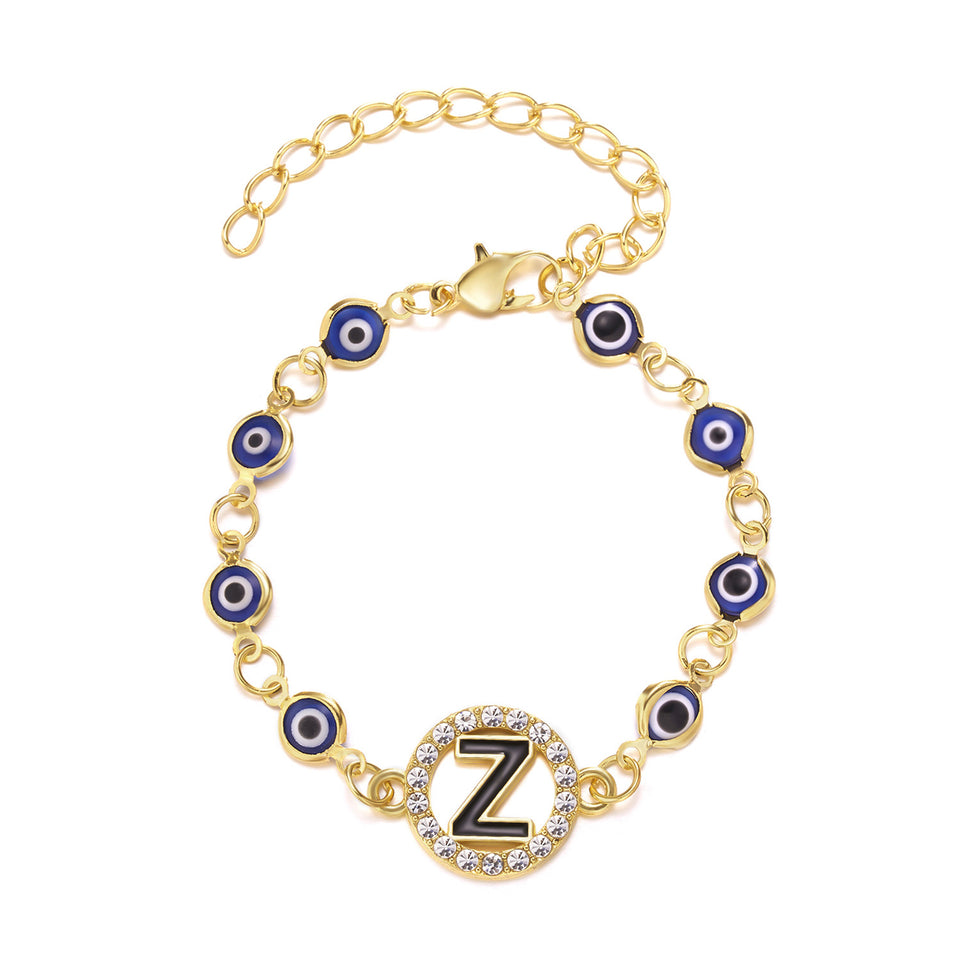 Blue Eyes Alloy Adjustable Bracelet